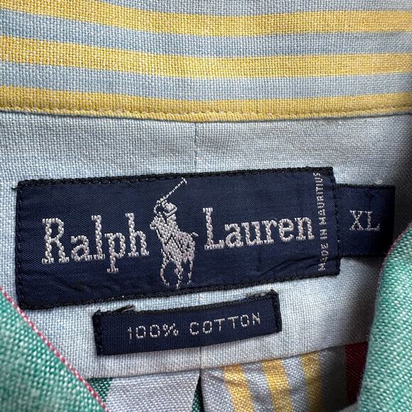Vintage Polo Ralph Lauren Classic Oxford Striped Button Down Shirt Size XL - Picture 3 of 8